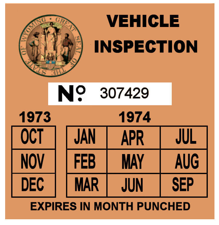 (image for) 1973-74 Wyoming Inspection sticker